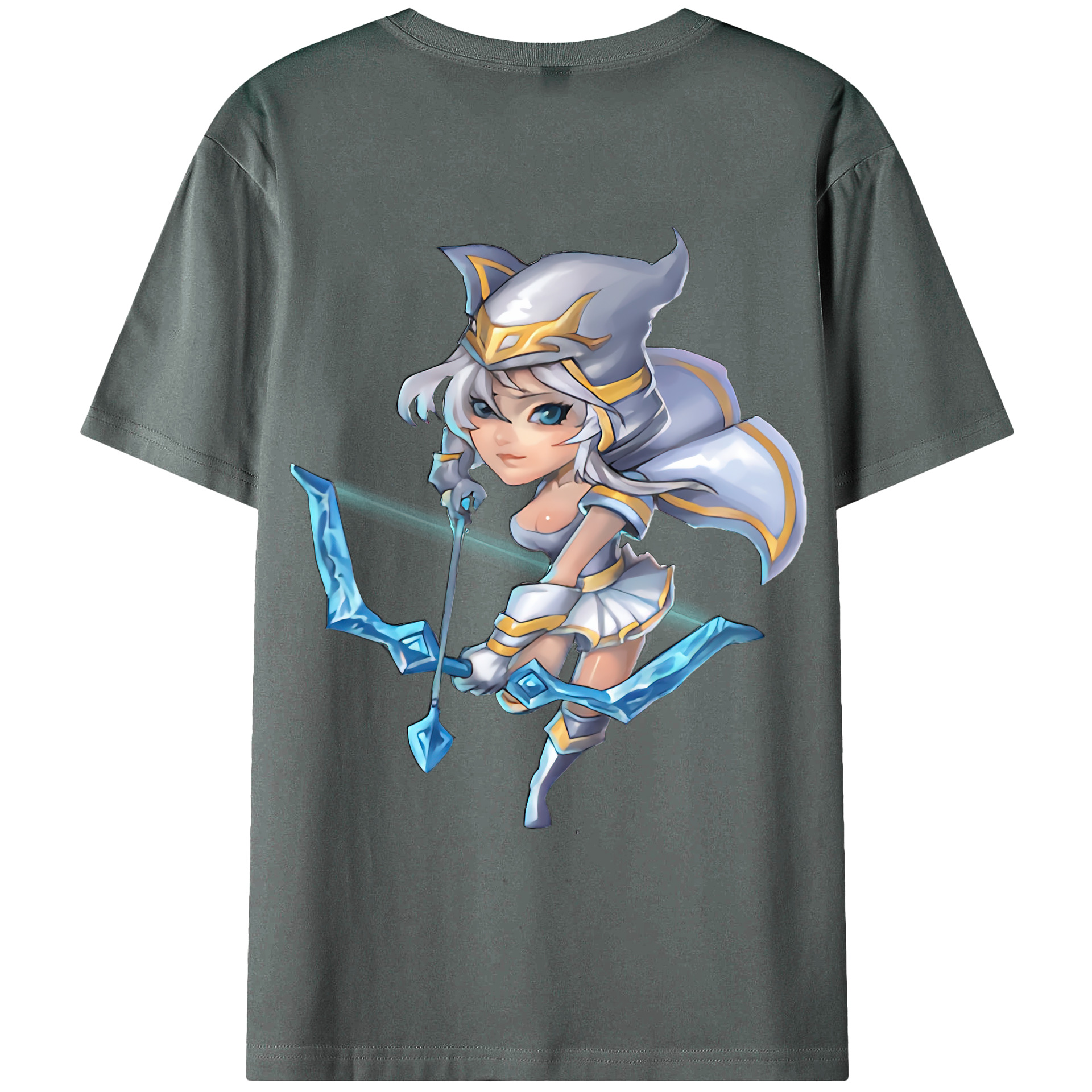（画像用） リーグ・オブ・レジェンド League of Legends LOL 綿100％ メンズ半袖Tシャツ（バックプリント） 通気性